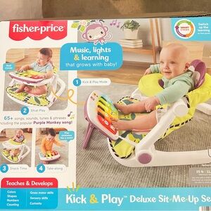 Fisher-Price Kick & Play Deluxe Sit-Me-Up Seat - Green, Purple, Yellow